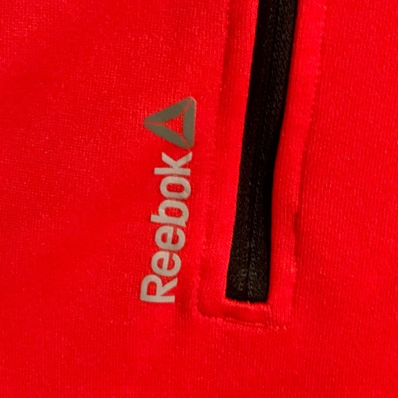 Mens XXL Red Reebok Quarter Zip Fleece - Picture 2 of 4